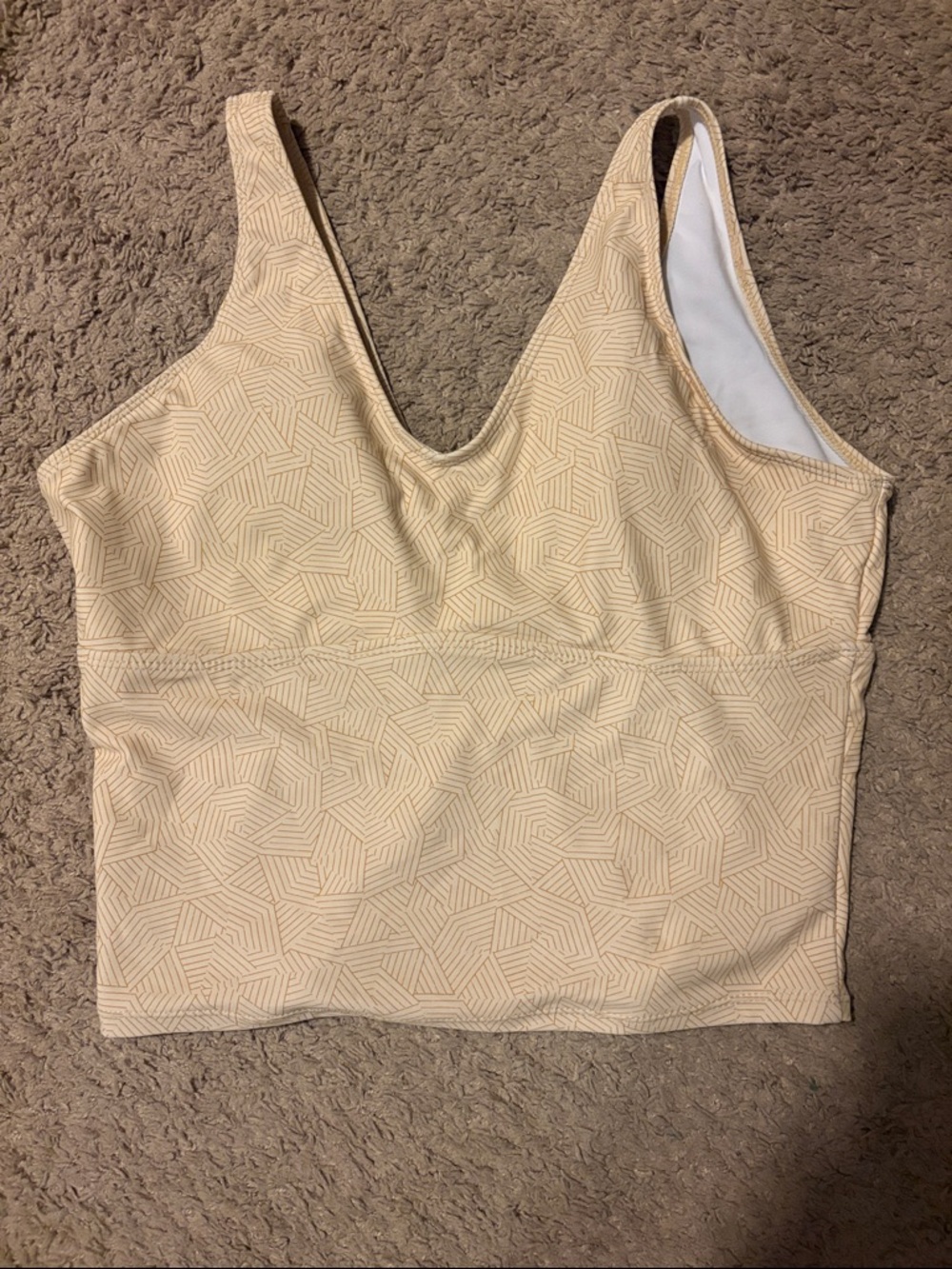 Seamless Light Beige V‑Neck Sports Bralette